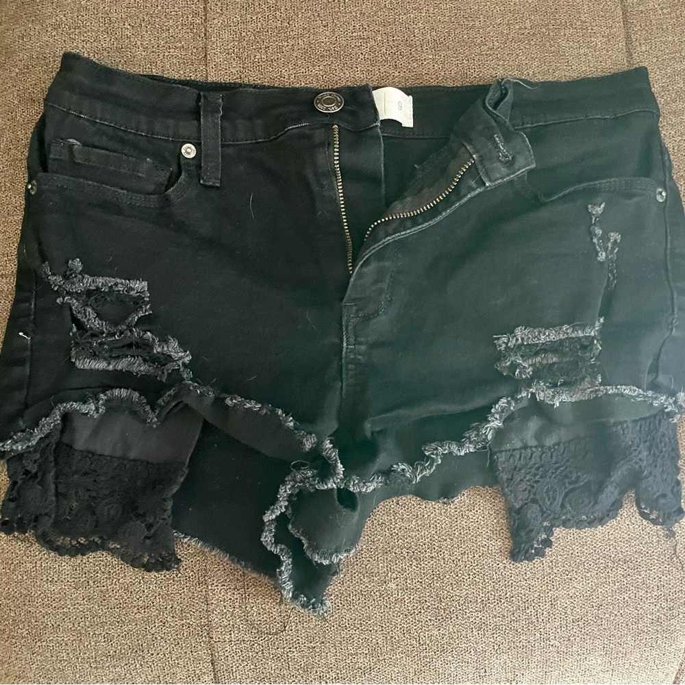 Black jean shorts